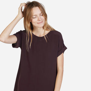 Everlane  Silk Short-Sleeve Dress - Burgundy sz M